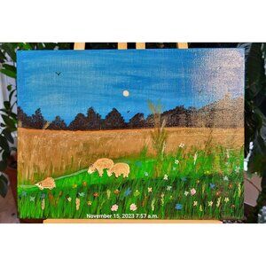 NATUR-16 Custom Nature Painting On Canvas & Signed By "CANNOOVA"